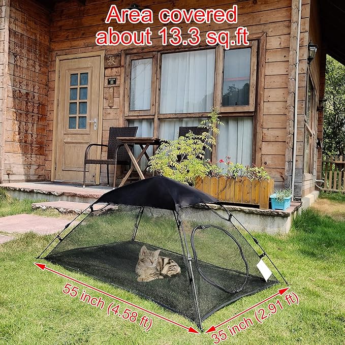 AICHIFAN Mini Cat Tent for Outside Playpen Pop Up Indoor Pet Cat Enclosures Portable Sunshade and Anti-UV Cat Playhouse for SUV Pickup Truck (Play Tents for Cats and Small Animals) - Outside Habitat