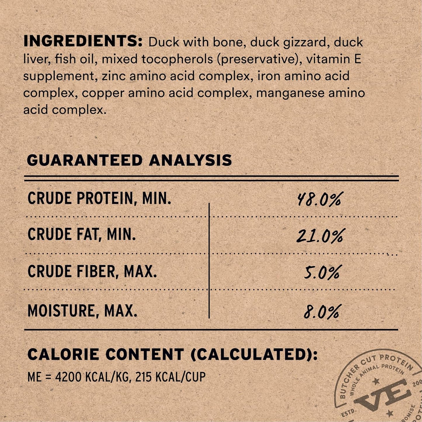 Vital Essentials Freeze-Dried Raw Duck Meal or Mixer Cat Food Crunchy Nibs, 8 oz