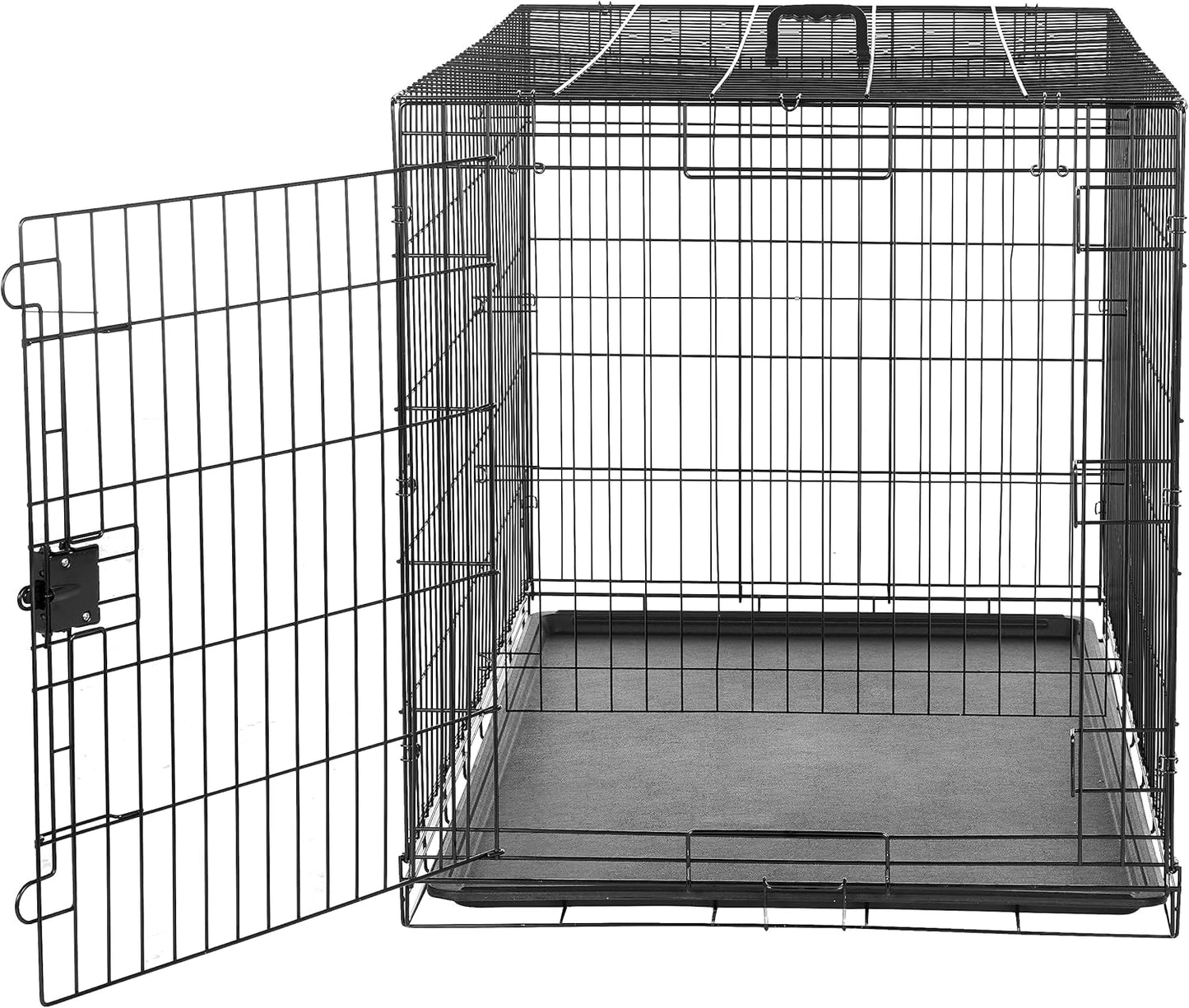Amazon Basics Durable, Foldable Metal Wire Dog Crate with Tray, Single Door, 48 x 30 x 32.5 in, Black