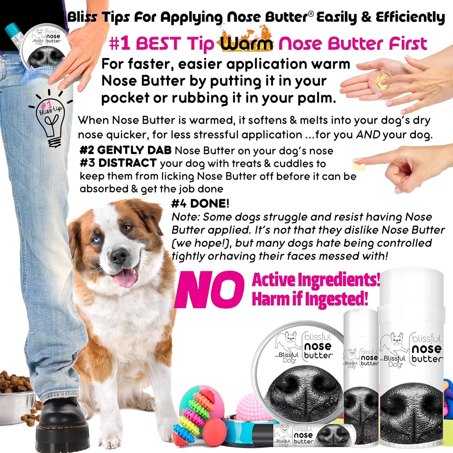3 Cute Puppies Unscented Nose Butter - Dog Nose Butter, 1 Ounce