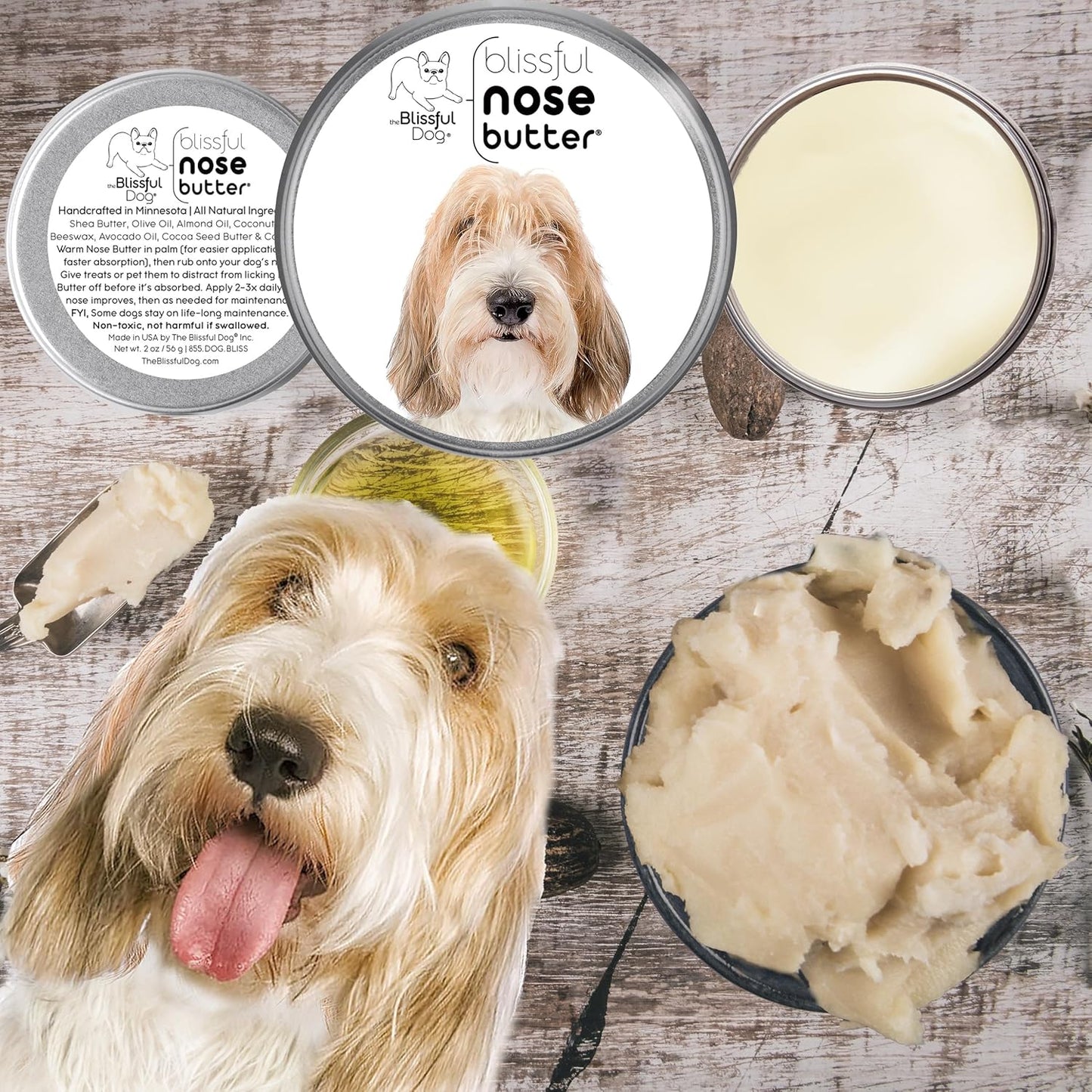 The Blissful Dog Petit Basset Griffon Unscented Nose Butter - Dog Nose Butter, 1 Ounce