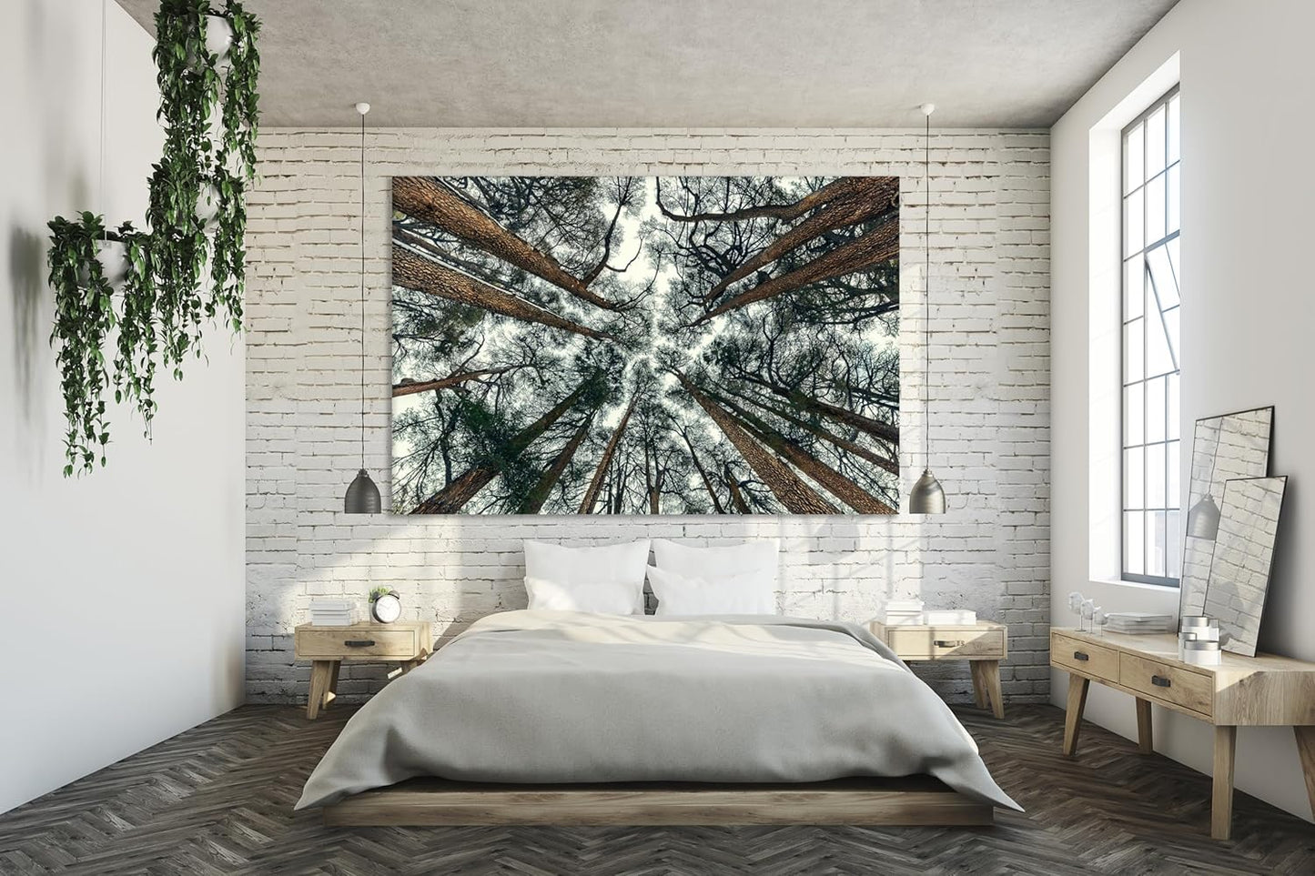 Nature Wall Art Prints - Ocean Forest Mountain Lake Canvas Landscapes - Small to Extra Large Living Room Bedroom Kitchen Bathroom Décor (Trees and Sky, 20L" x 30W")