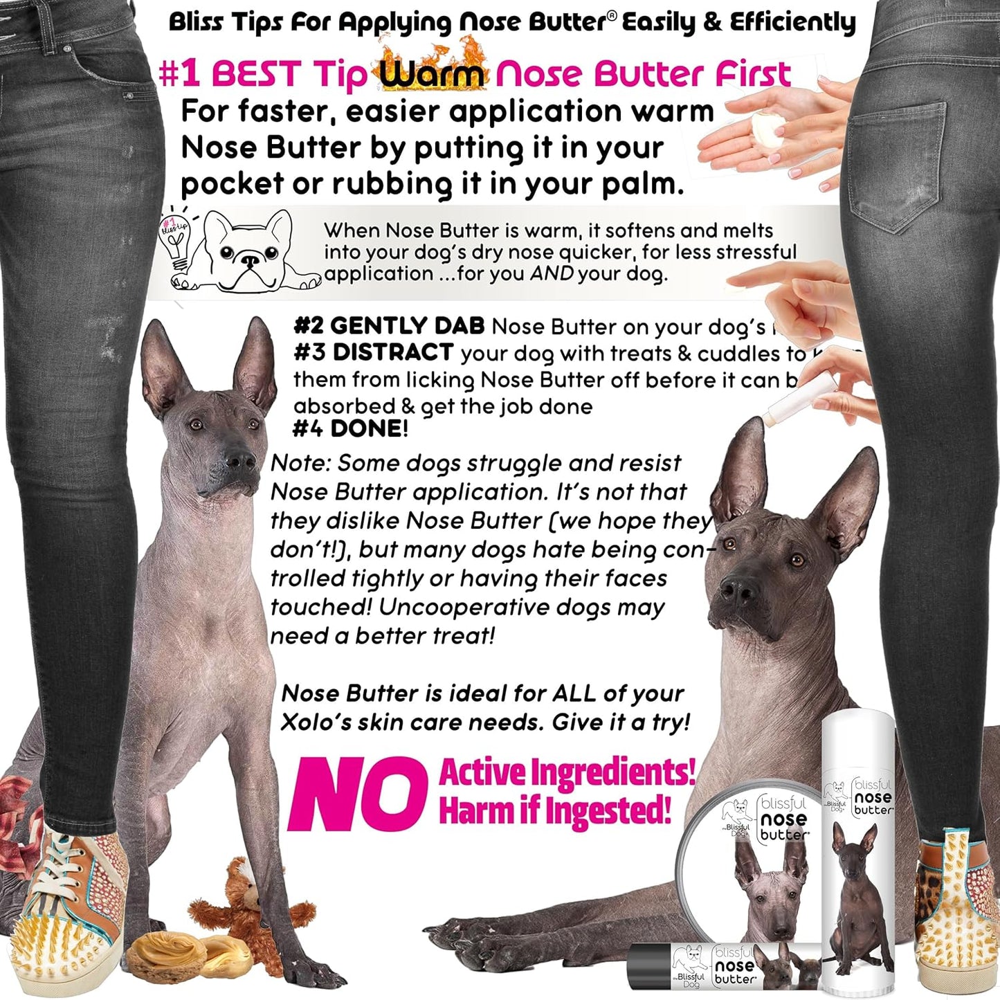 The Blissful Dog Xoloitzcuintli Unscented Nose Butter, 16oz